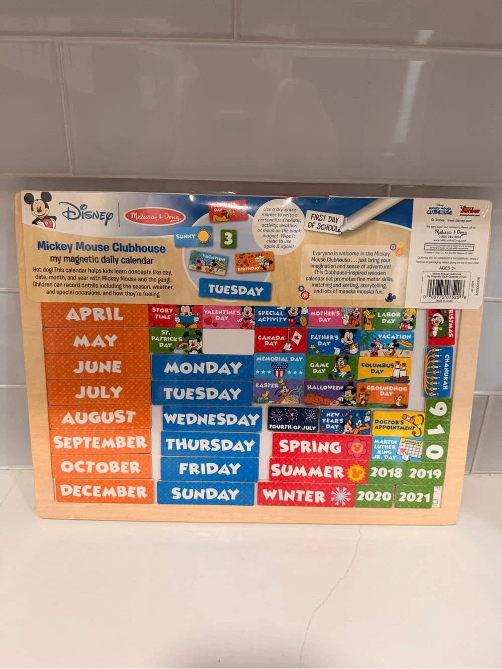 Brend New Melissa & Doug Disney Mickey Mouse Clubhouse Magnetic Daily Calendar